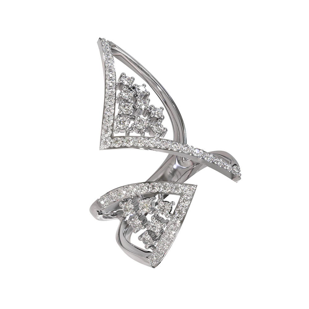 Кольцо из белого золота c бриллиантами