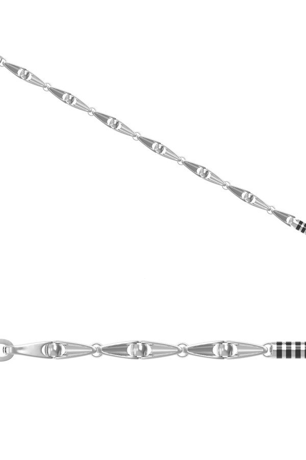 Цепь из белого золота c эмаль