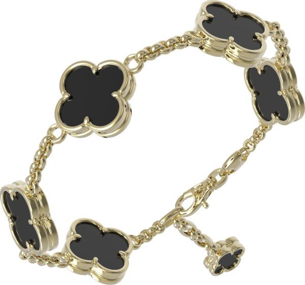 Браслет из лимонного золота c ониксом