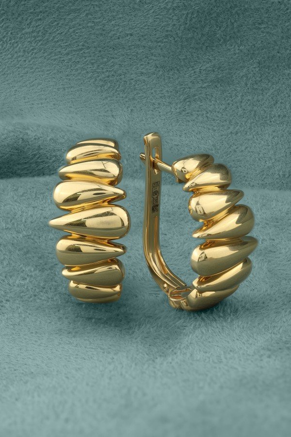 Серьги из лимонного золота