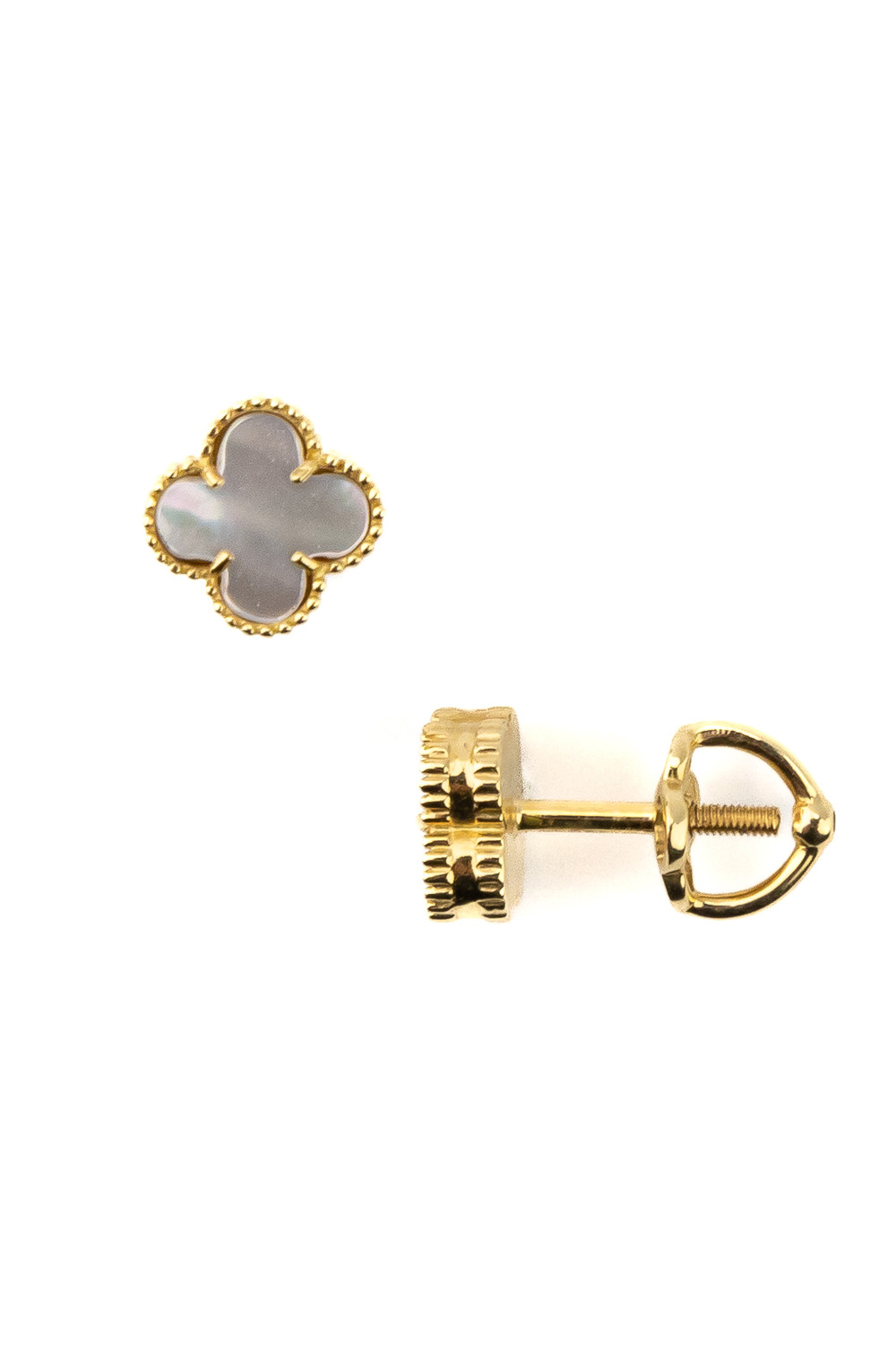 Серьги из лимонного золота c перламутром