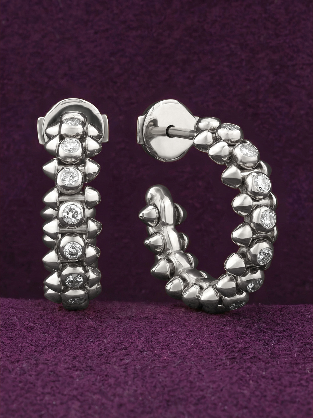 Серьги из белого золота c бриллиантами