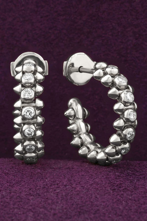 Серьги из белого золота 585 пробы c бриллиантами