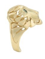 Кольцо из лимонного золота c изумрудом и рубином