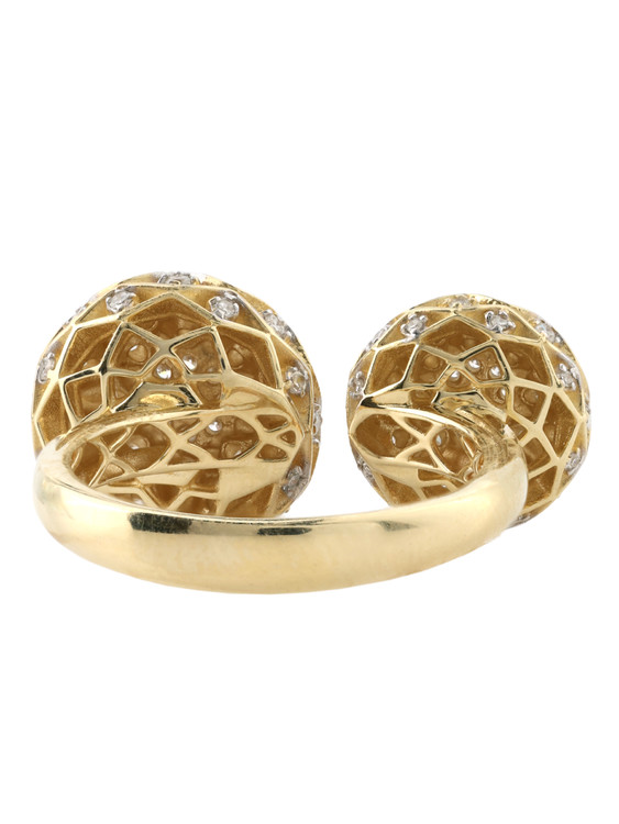 Кольцо из лимонного золота c бриллиантами