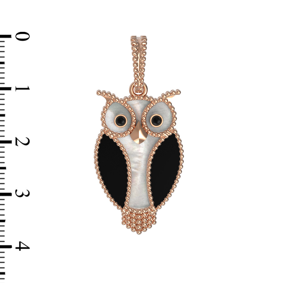 Подвеска из золота c эмаль , ониксом и перламутром