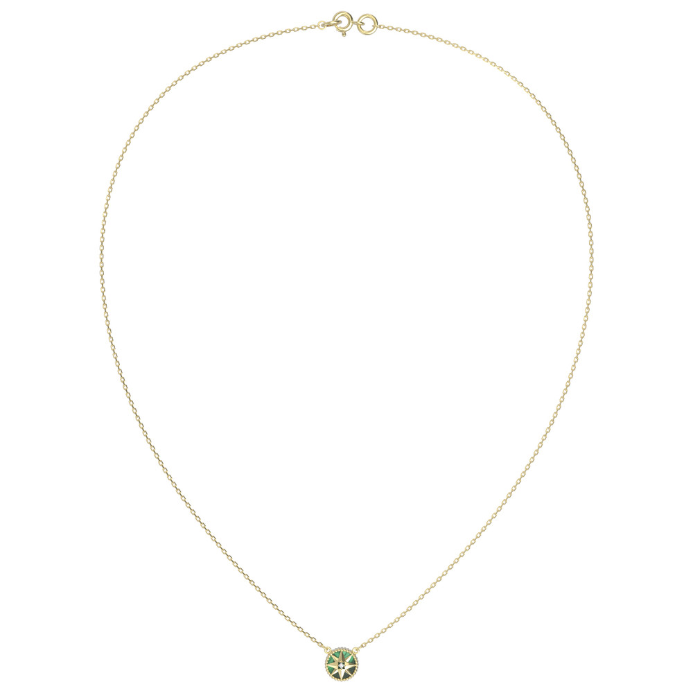 Колье из лимонного золота c бриллиантами и малахитом