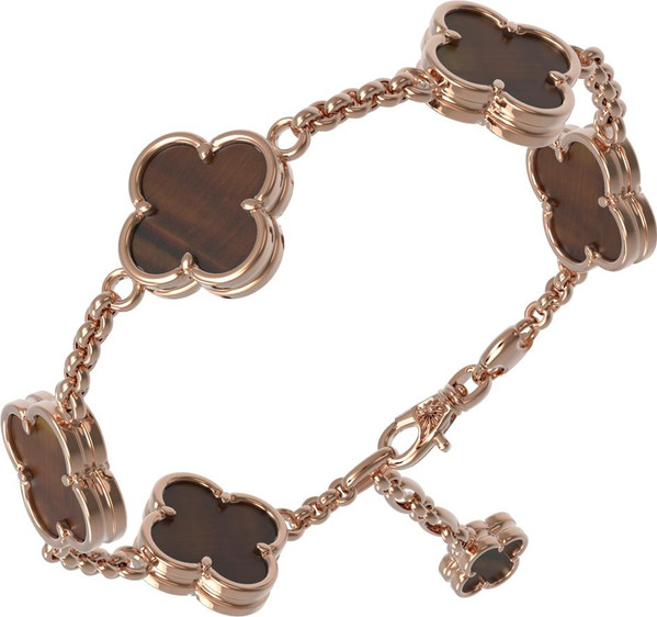 Браслет из золота c тигровым глазом