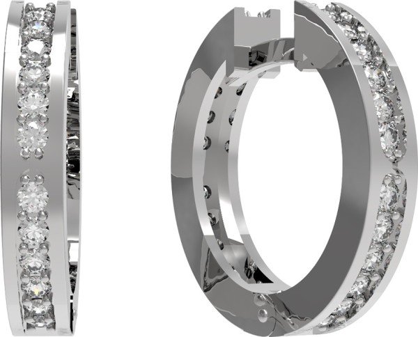 Серьги из белого золота c бриллиантами