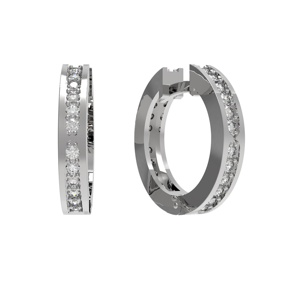 Серьги из белого золота c бриллиантами