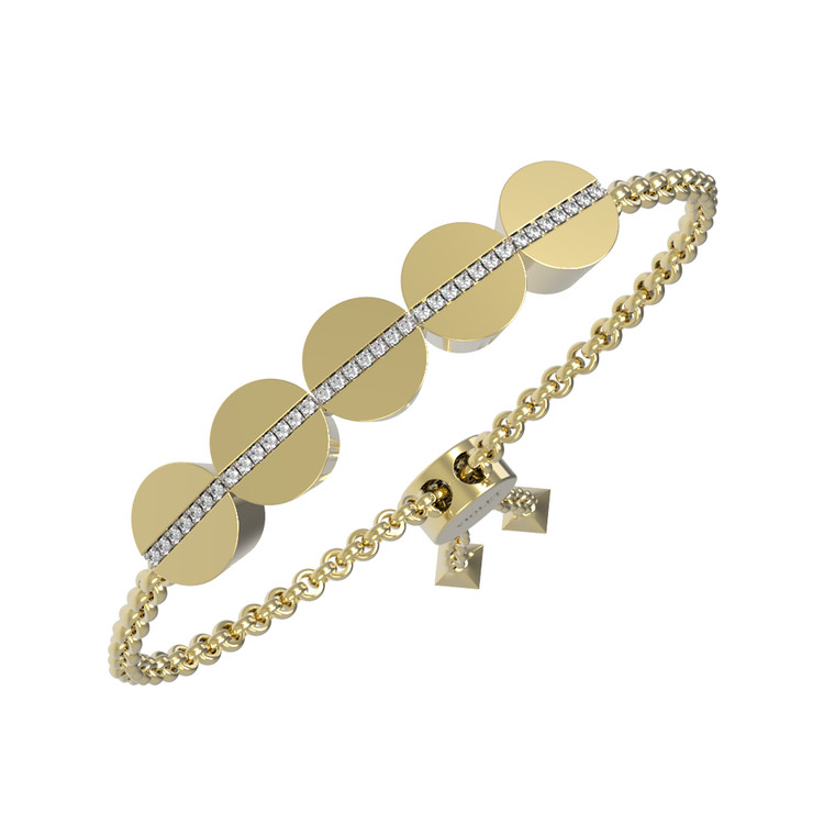 Браслет из лимонного золота c бриллиантами