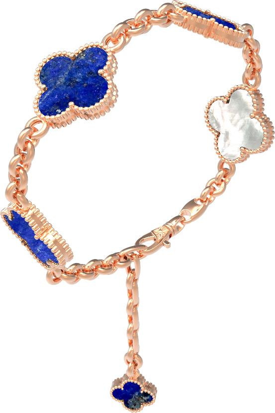 Браслет из золота c лазуритом и перламутром