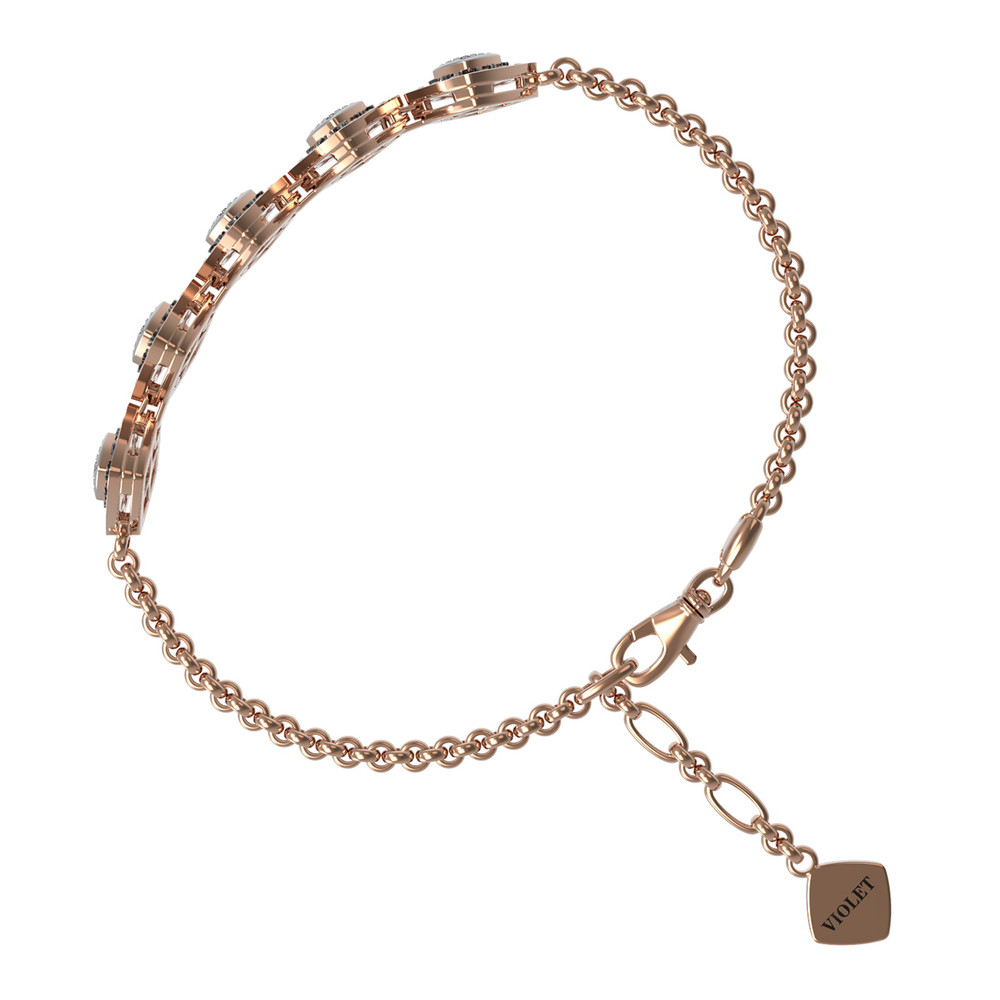 Браслет из золота c бриллиантами и сапфиром