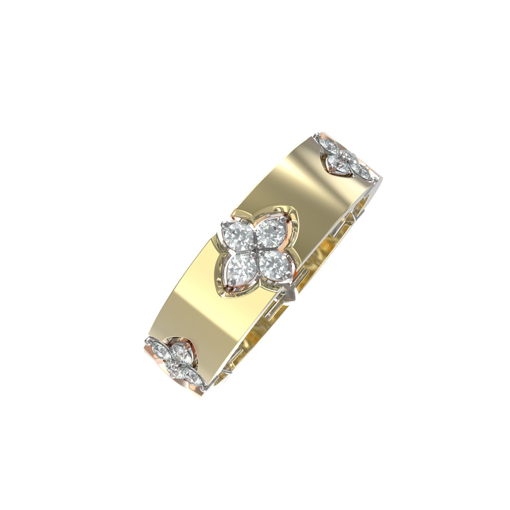 Кольцо из лимонного золота c бриллиантами