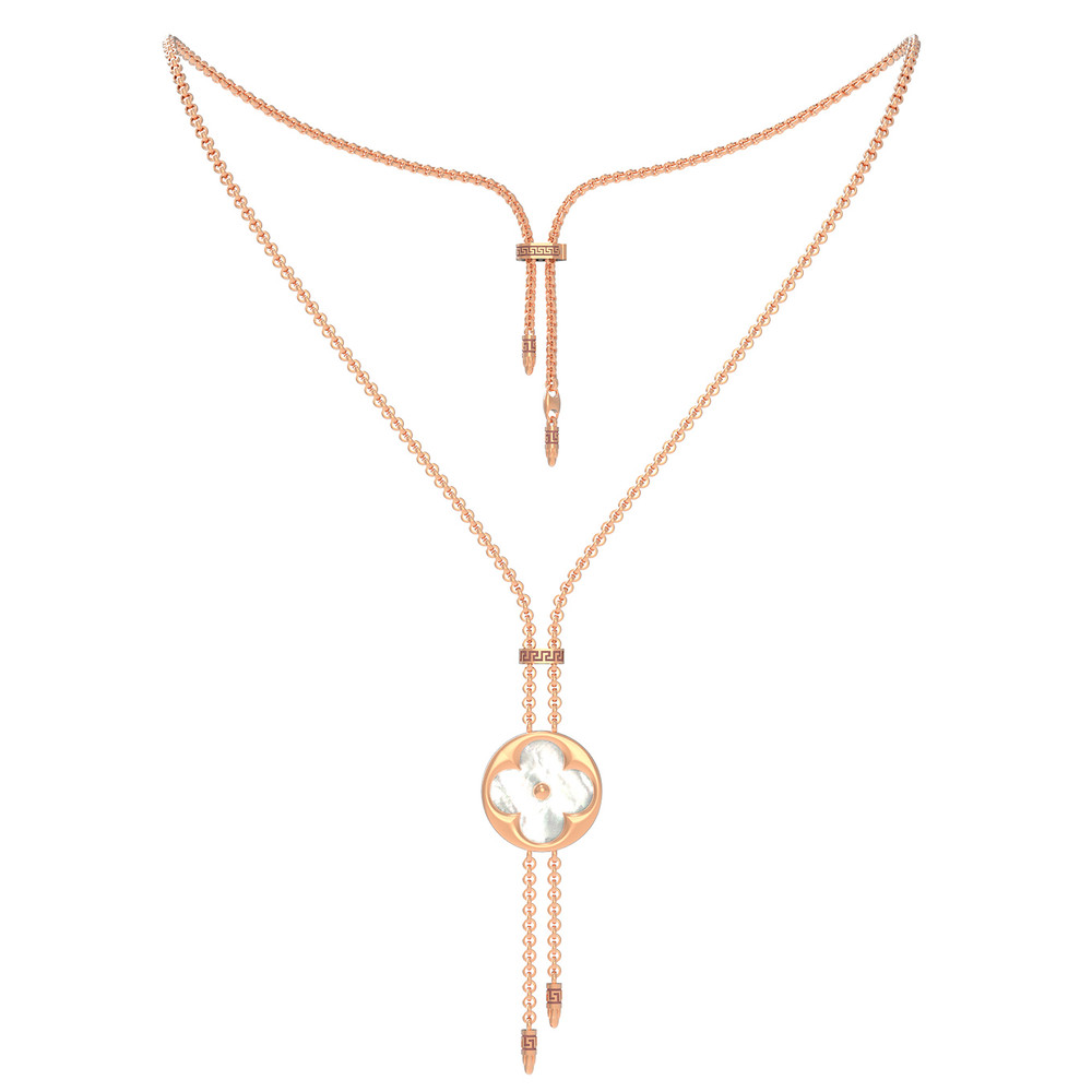 Колье из золота c ониксом и перламутром