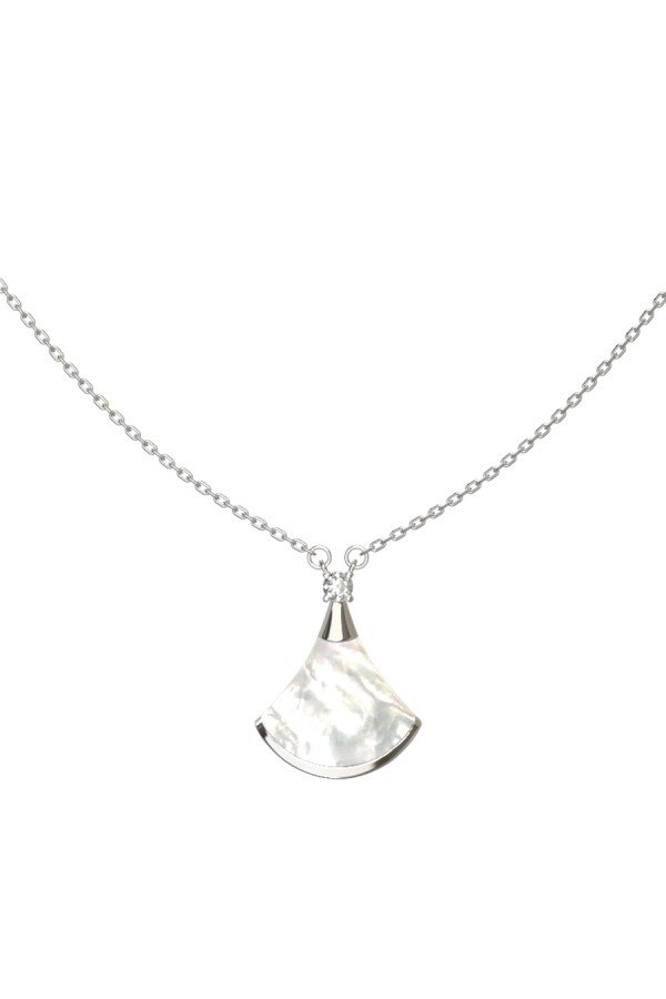 Колье из белого золота c бриллиантами и перламутром