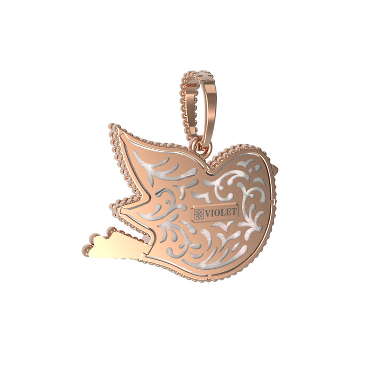 Подвеска из золота c эмаль и перламутром