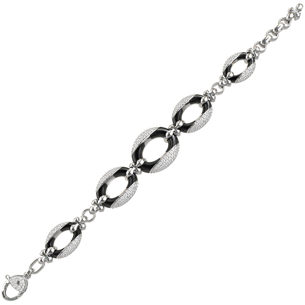 Браслет из белого золота c бриллиантами и ониксом