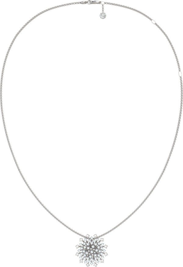 Колье из белого золота 585 пробы c бриллиантами