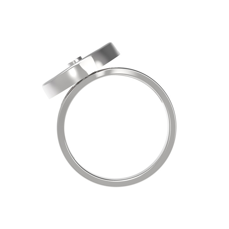 Кольцо из белого золота c бриллиантами и перламутром