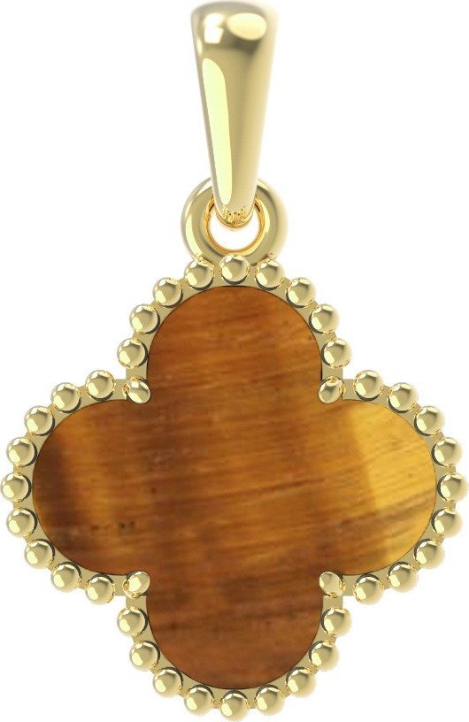 Подвеска из лимонного золота c тигровым глазом