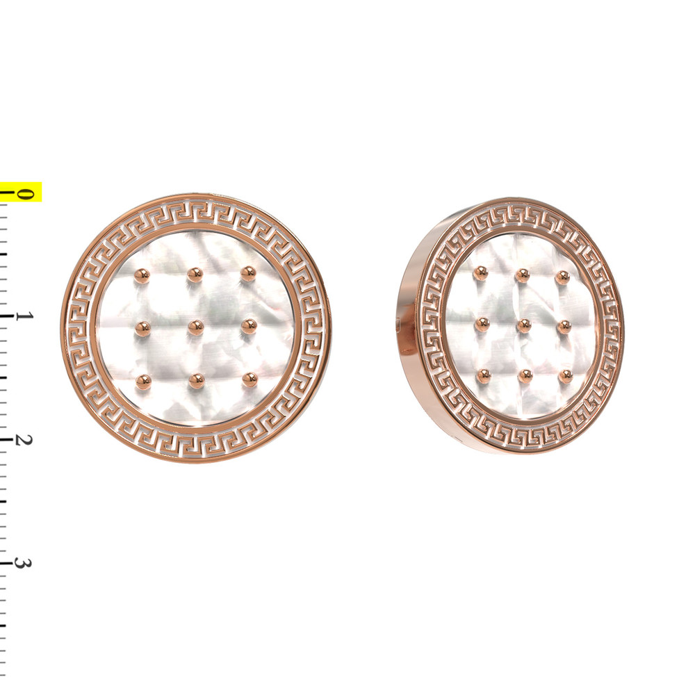 Серьги из золота c эмаль и перламутром