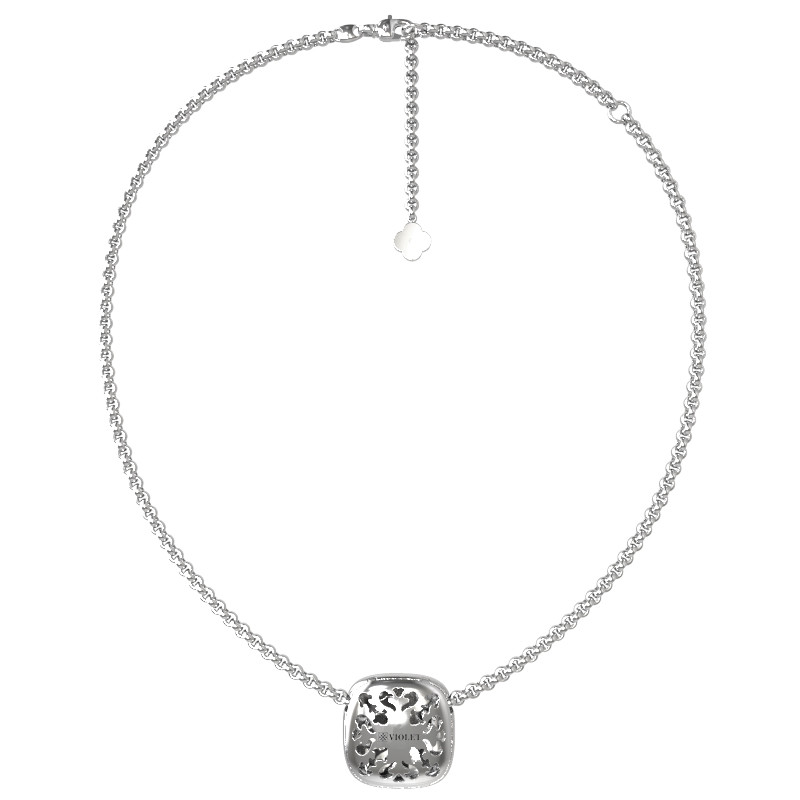 Колье из белого золота c бриллиантами и ониксом