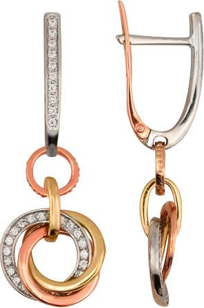 Серьги из золота c бриллиантами