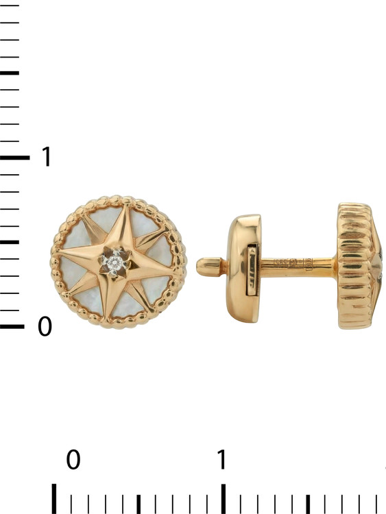 Серьги из золота c бриллиантами, малахитом и перламутром