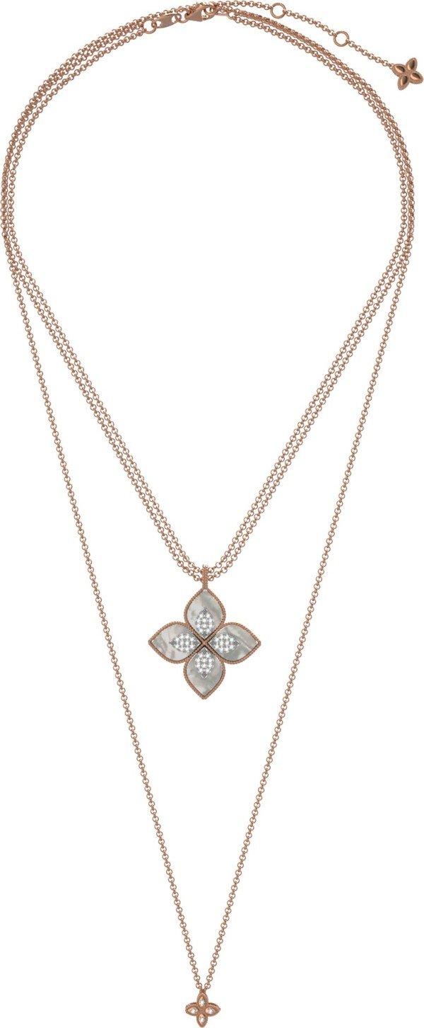 Колье из золота c бриллиантами и перламутром