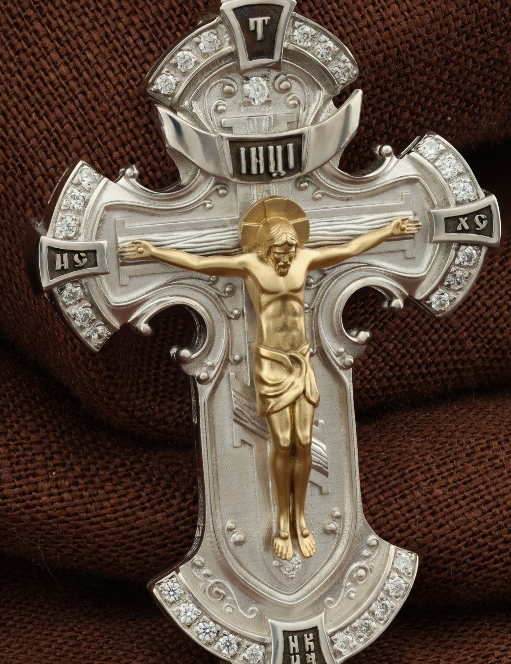 Крест из серебра и золота