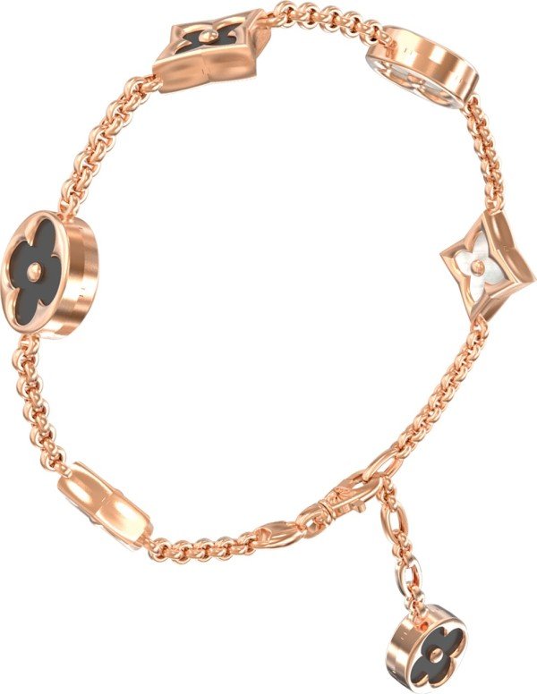 Браслет из золота c ониксом и перламутром