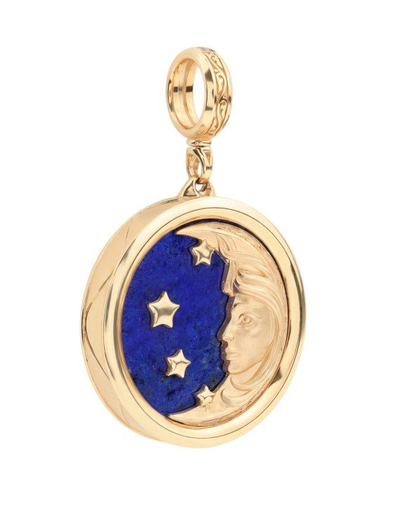 Подвеска из золота c бирюзой и лазуритом