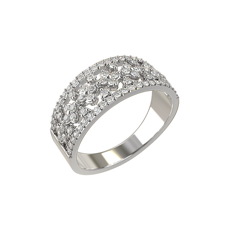 Кольцо из белого золота c бриллиантами