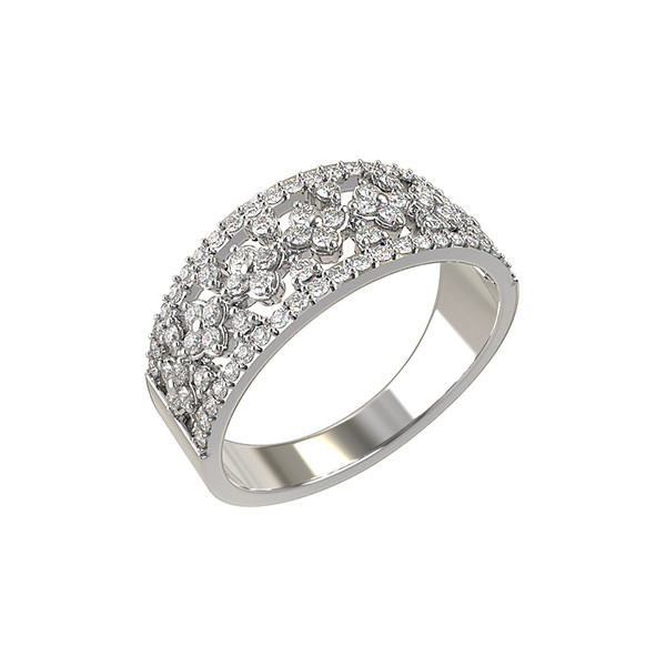 Кольцо из белого золота c бриллиантами