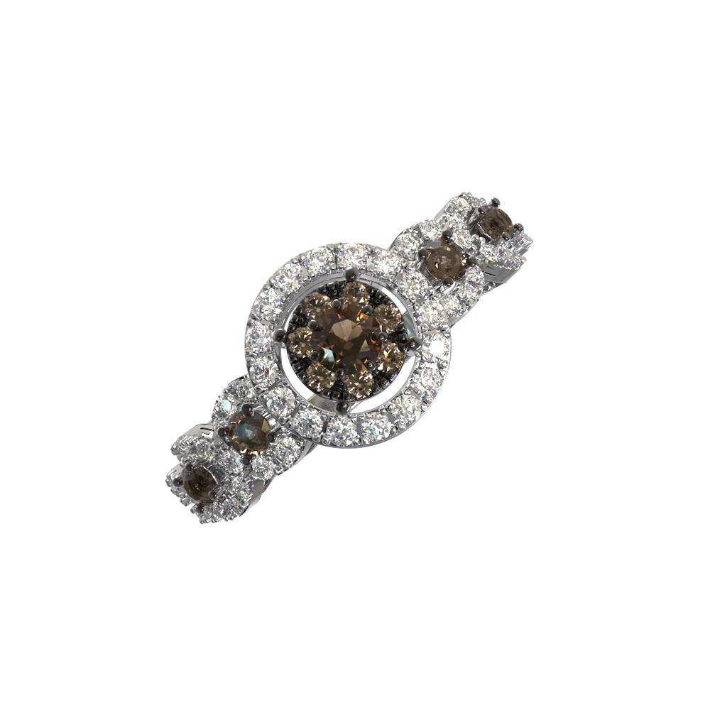 Кольцо из белого золота c бриллиантами