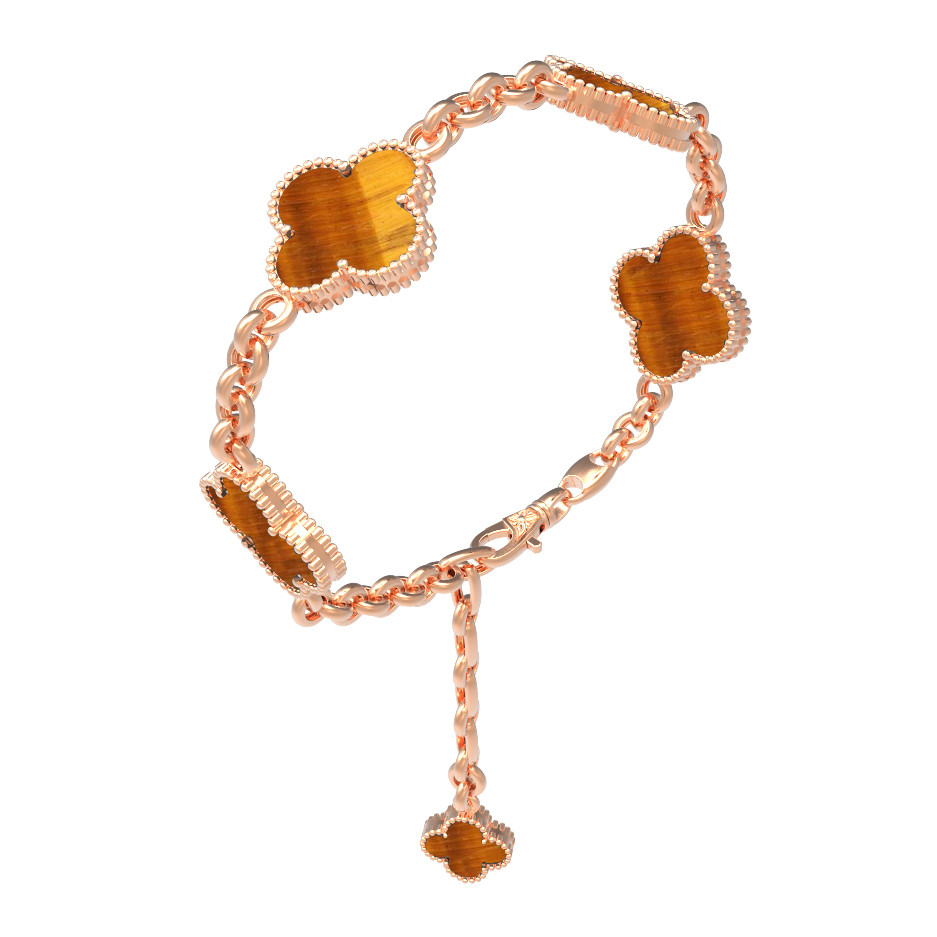 Браслет из золота c тигровым глазом