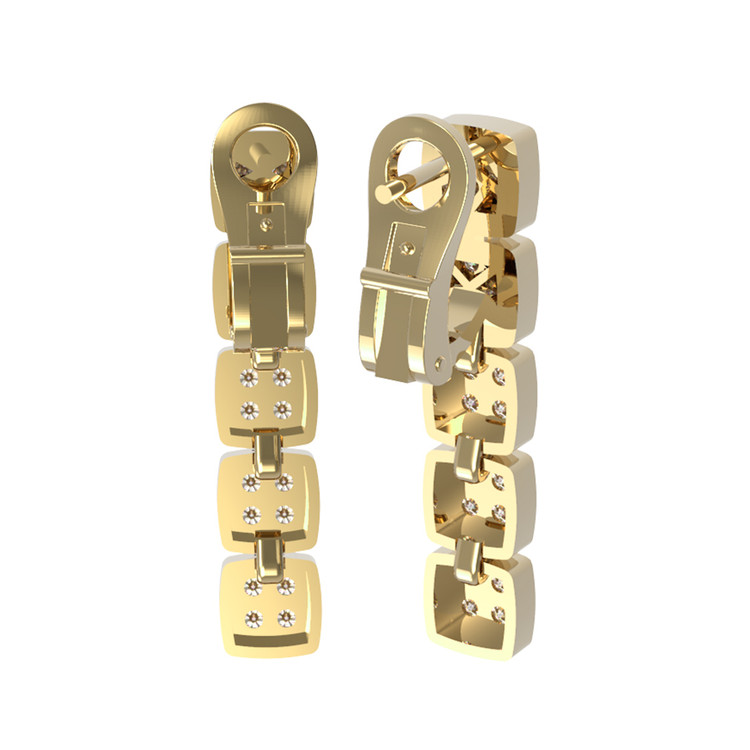 Серьги из лимонного золота c бриллиантами