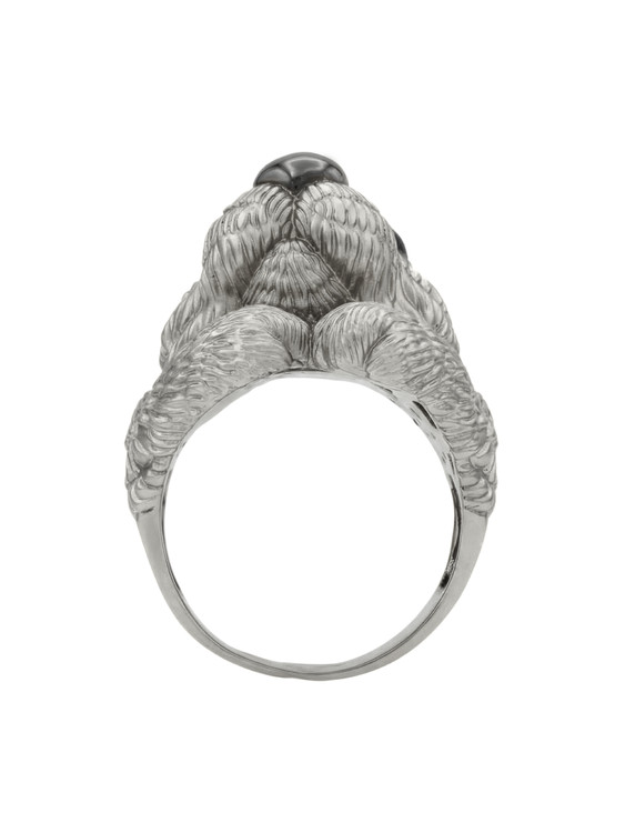 Кольцо из белого золота c эмаль