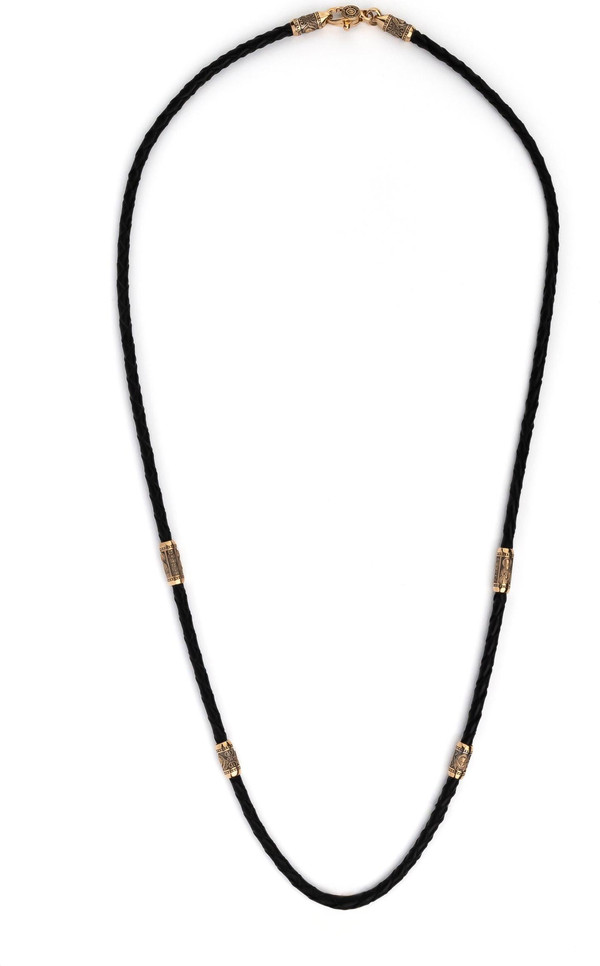 Шнурок кожаный из золота c кожаным шнурком