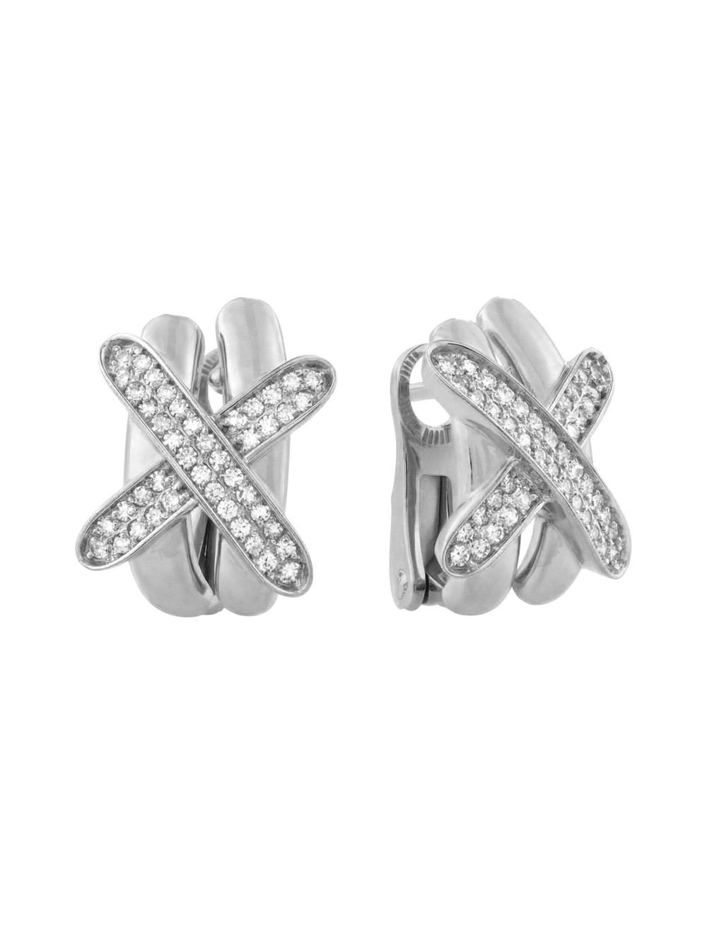 Серьги из белого золота c бриллиантами