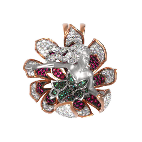 Подвеска из золота c фианитом