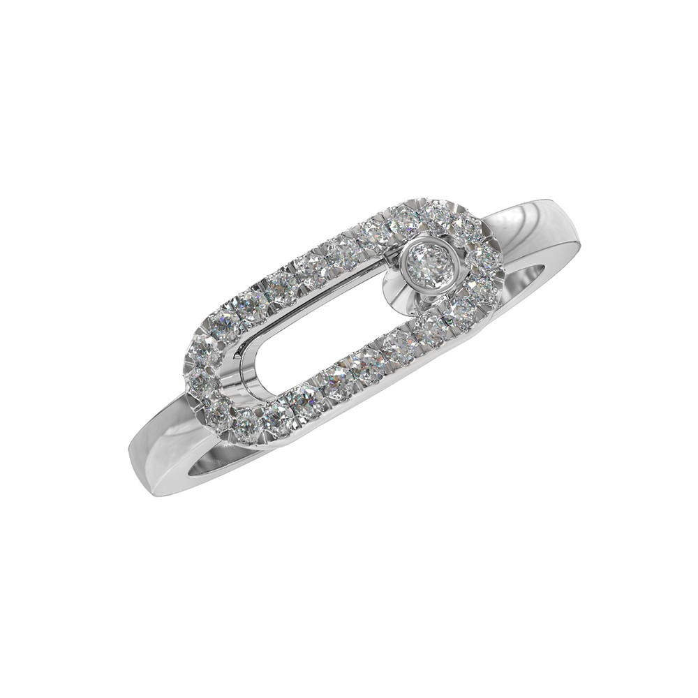 Кольцо из белого золота c бриллиантами