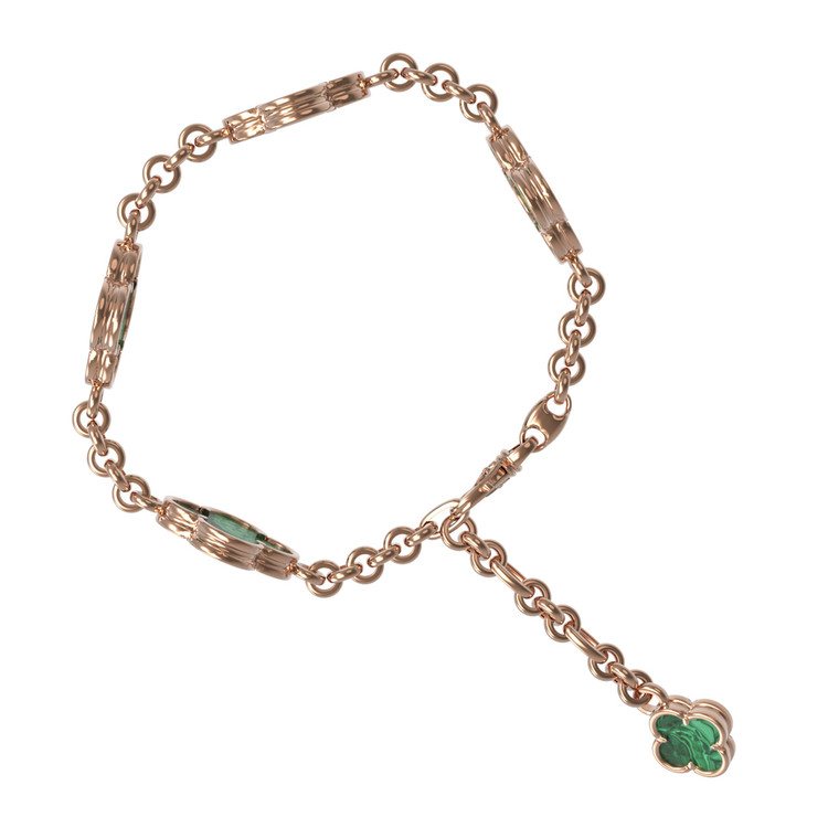 Браслет из золота c малахитом