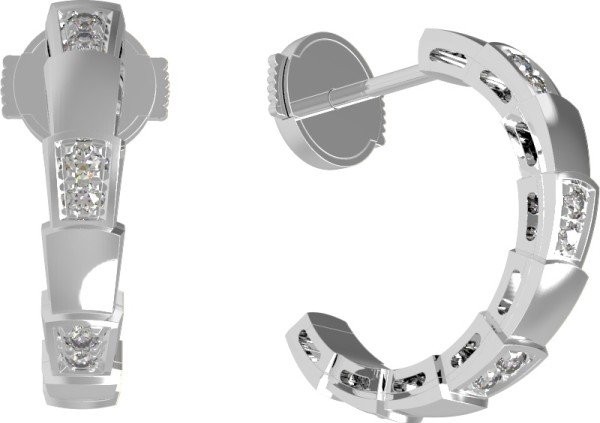 Серьги из белого золота c бриллиантами