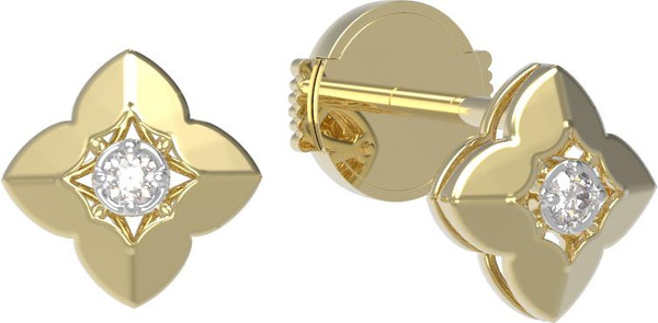 Серьги из лимонного золота c бриллиантами