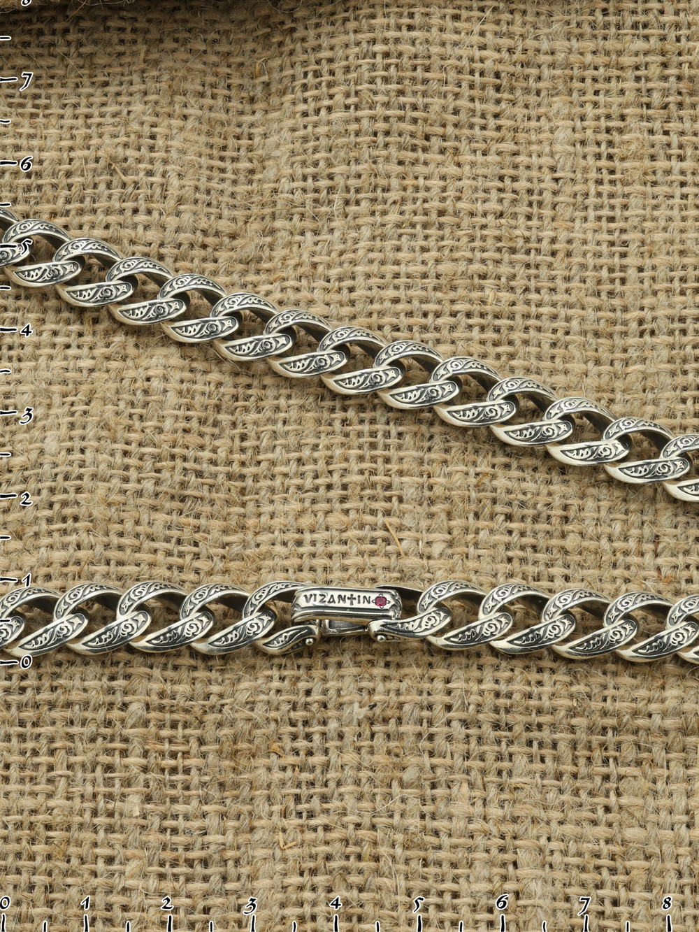 Цепь из серебра c рубином