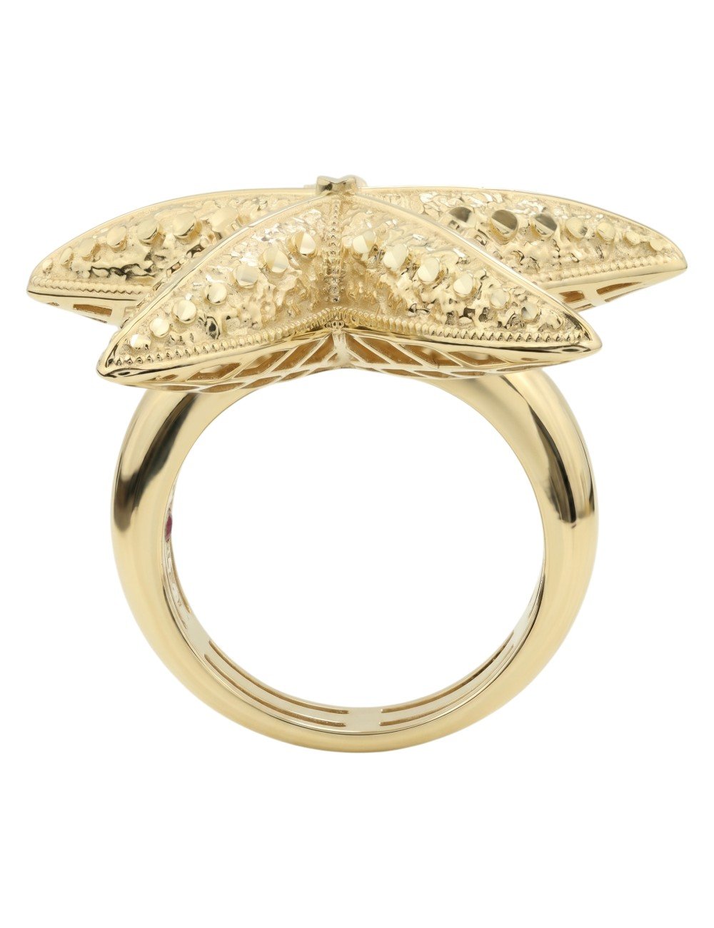 Кольцо из лимонного золота c рубином