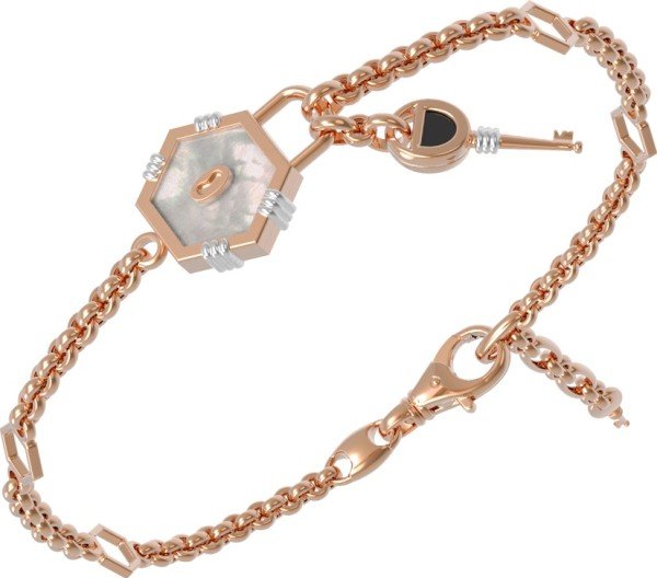 Браслет из золота c ониксом и перламутром