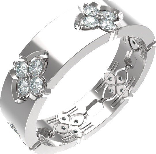 Кольцо из белого золота c бриллиантами